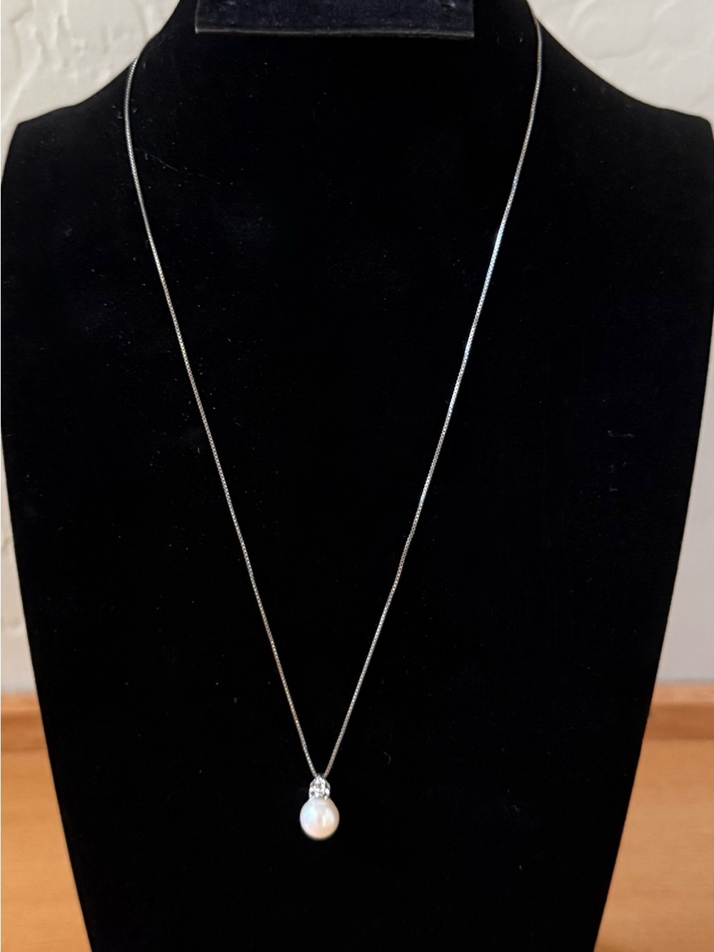 NEW 925 Sterling Silver Pearl Pendant Necklace – 18.5" Elegant Classic